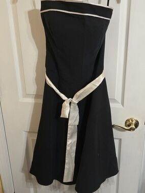 Ruby Rox Black Strapless A-Line Dress with Cream Trim